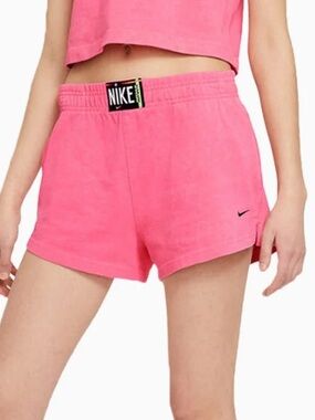 Nike Just Do It Shorts Pockets Elastic Waistband 100% Cotton Pink Size XS